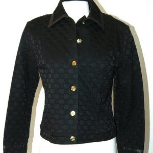 St John Sport Logo Textured Denim Jacket